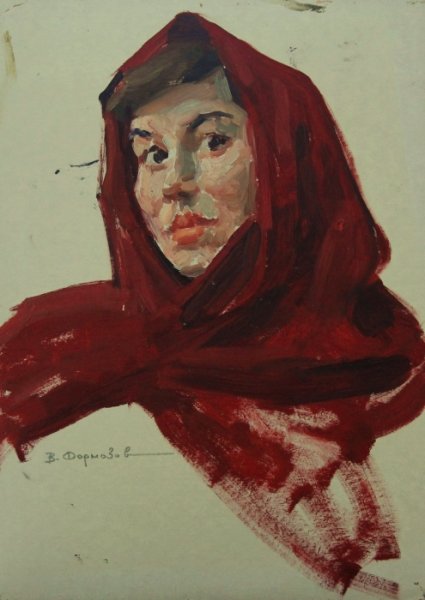  К. Петров-Водкин – «девушка в Красном платке (работница)