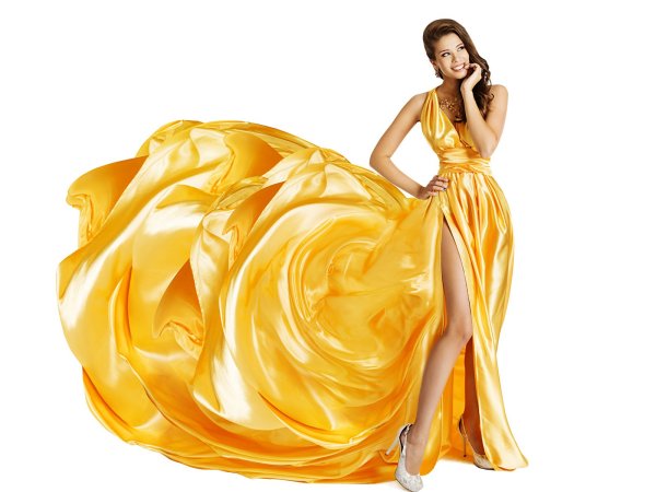 Жёлтое платье для женщины