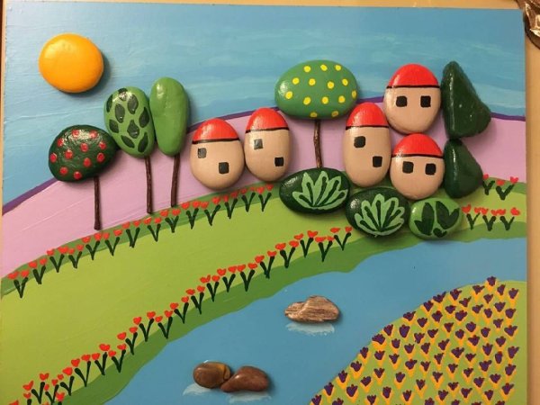 Панно из камней для детей