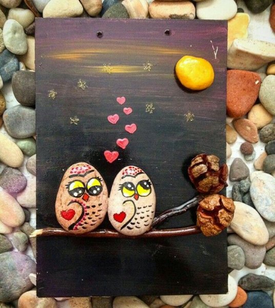 Панно на гальке