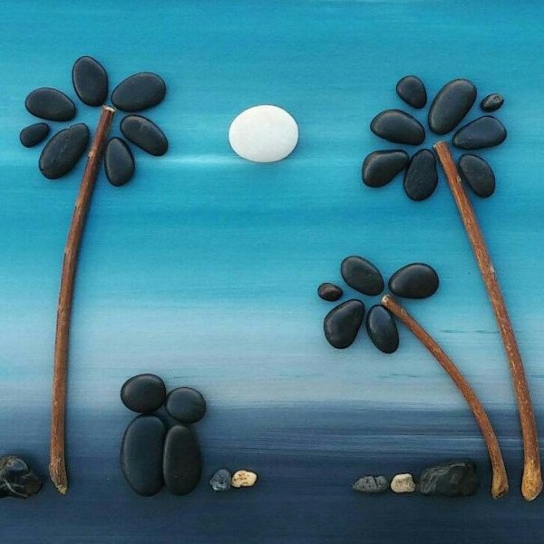 Аппликация из камешков