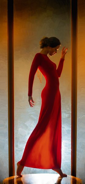 Девушка в Красном платье живопись