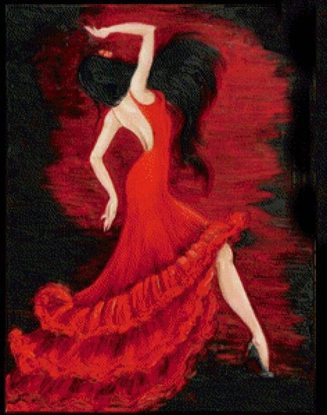 Танцовщица в Красном платье картина