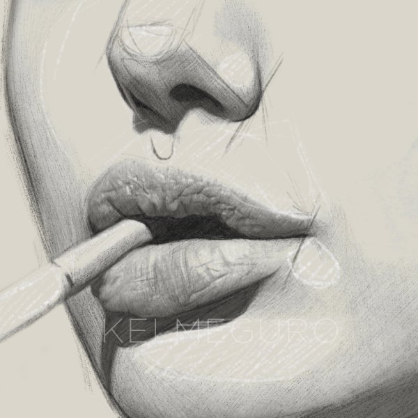 Реалистичные губы карандашом