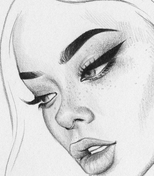 Рисунок девушки карандашом