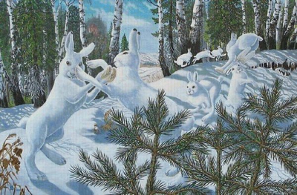 «Дикие животные» п. Меньшиковой "зайцы"