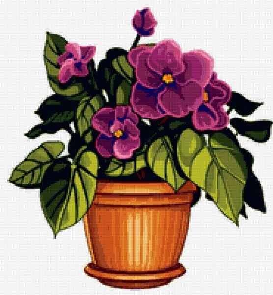 Мультяшные цветочки в горшке