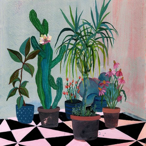 Стилизованные комнатные цветы