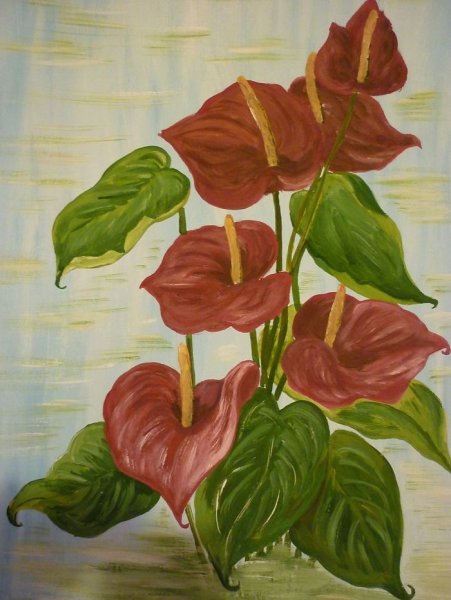 Антуриум акварель