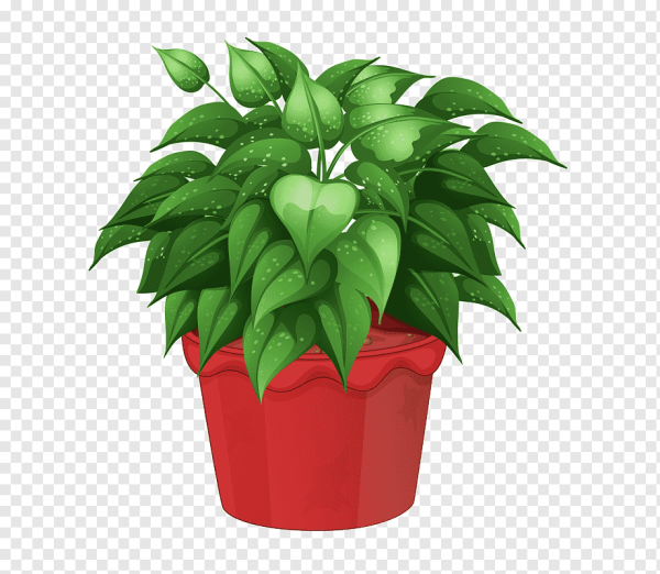 Векторные цветы в горшке