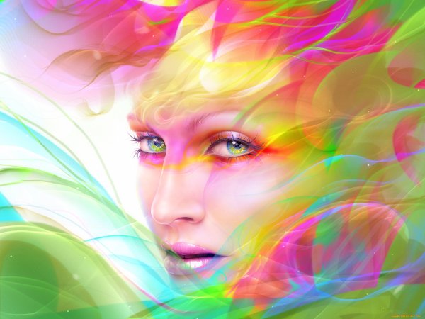 Девушка и Радуга фэнтези