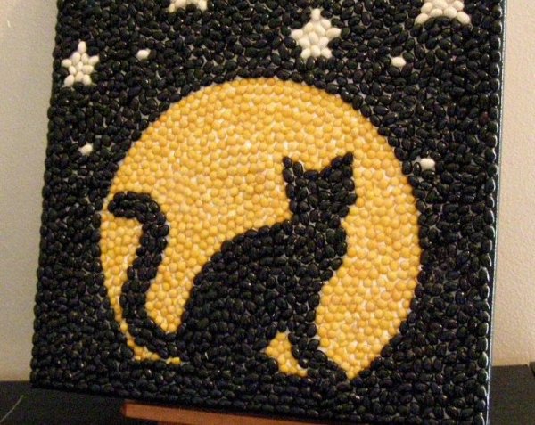 Аппликация из фасоли