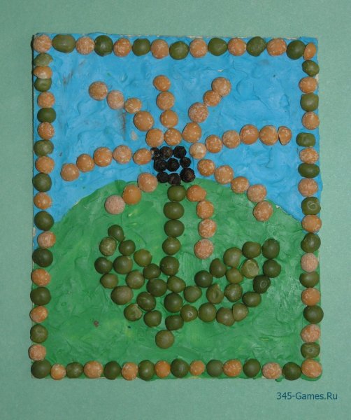 Аппликация из гороха