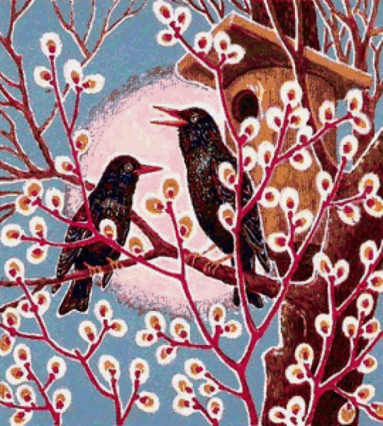 Птицы прилетели живопись