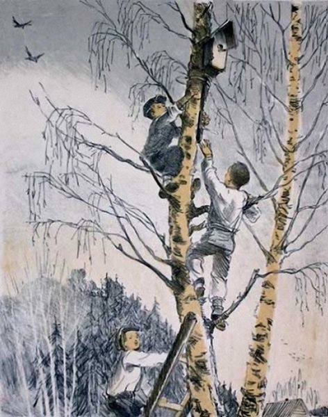 Пейзаж скворечник