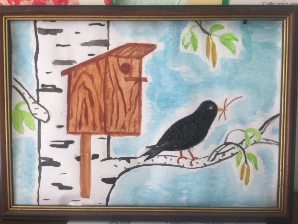 Рисование скворцы прилетели