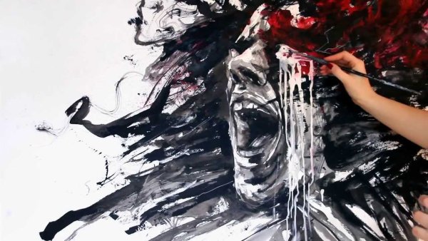 Девушка кричит арт