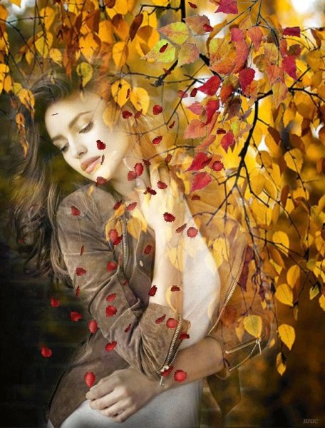 Девушка и листопад