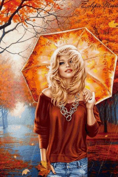 Рисуем девушку осень