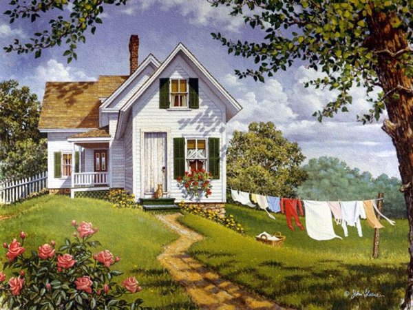 Джон Слоан картина розовый дом