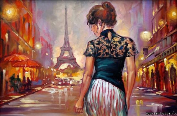 Утро в Париже Парижанка живопись