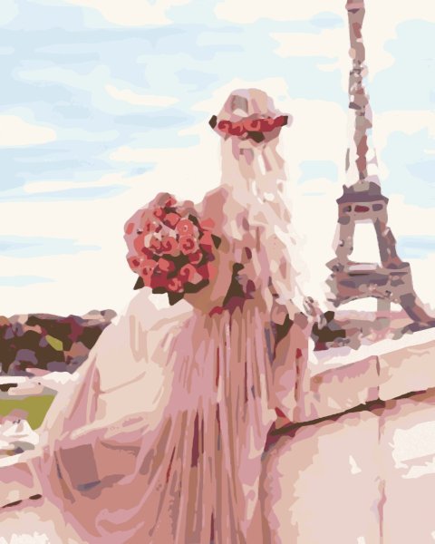 Картина по номерам девушка в Париже