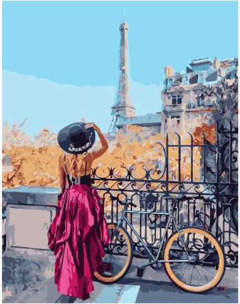 Картина по номерам девушка в Париже