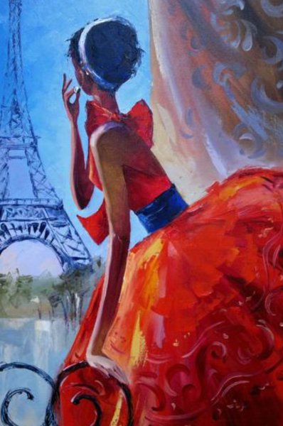 Женщина в Париже картина маслом