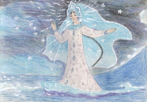 Царевна лебедь рисунок карандашом