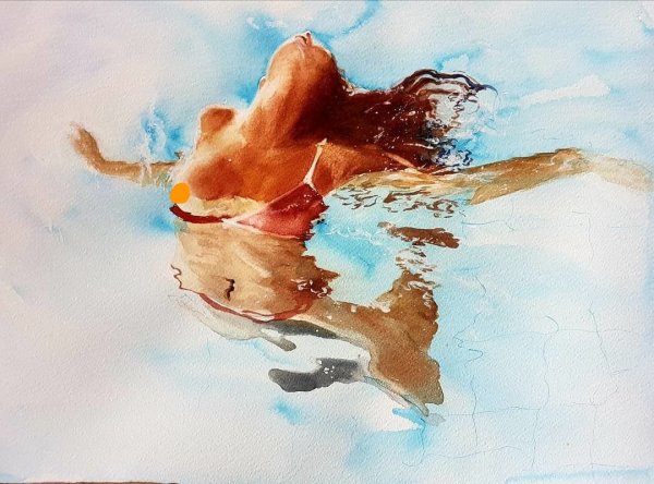 Красивая девушка акварель