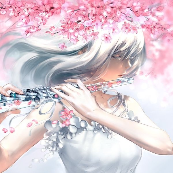 Аниме девушка с флейтой