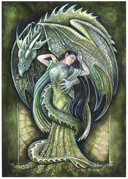 Дракон и девушка любовь