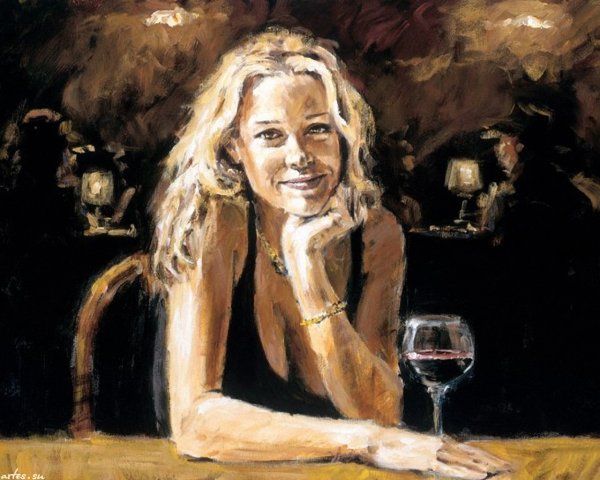 Художница блондинка