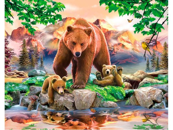 Картина медвежья семья Ушакова