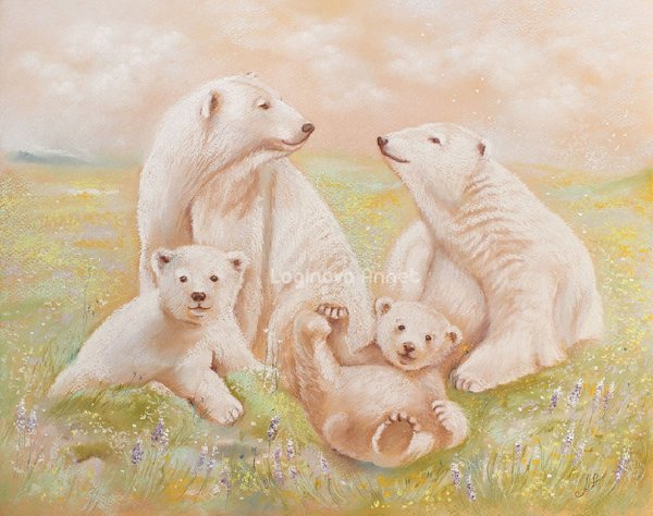 Картина медвежья семья Ушакова