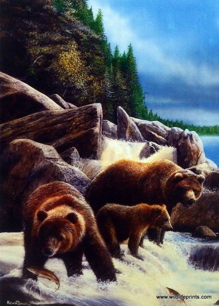 Пейзаж с медведями