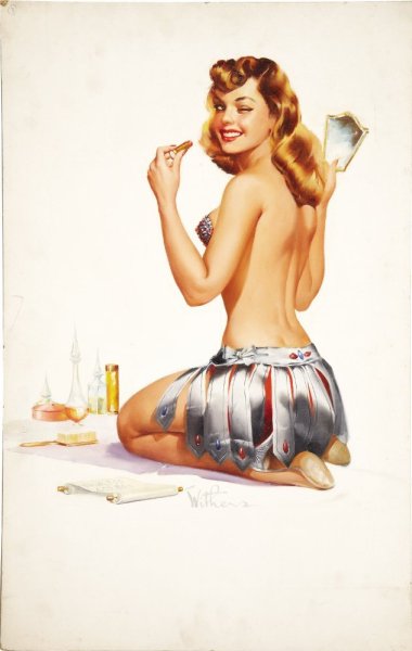 Художник Джил Элвгрен автомобиль и девушка