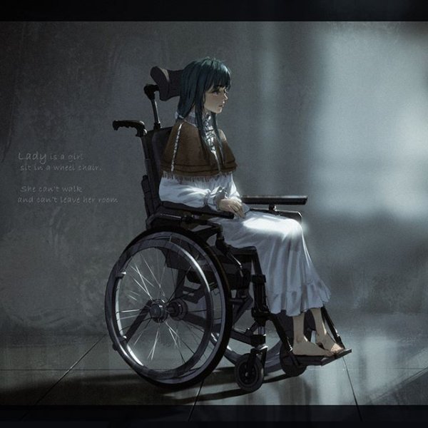 Персонаж на инвалидной коляске