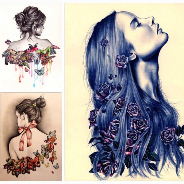 Портрет с бабочками