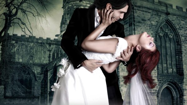 Вампир и девушка любовь