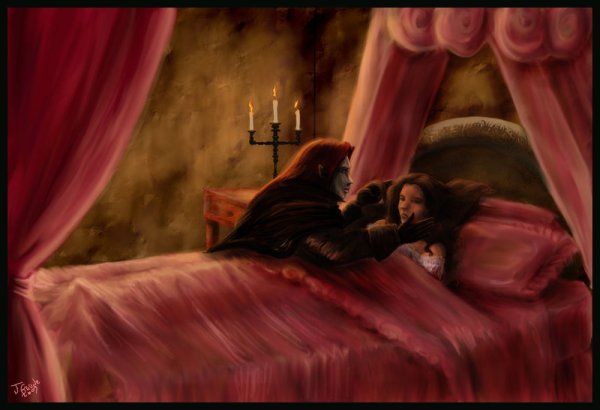 Девушка в постели фэнтези