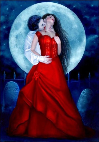 Вампир и девушка любовь