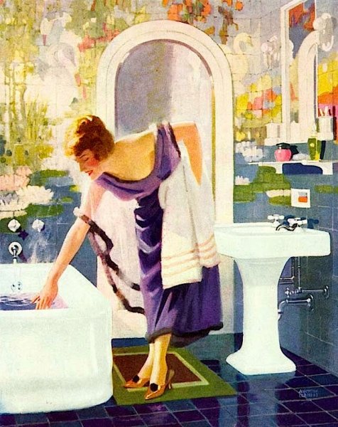 Девушка ванная картина