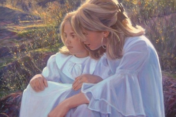 Картина мама с дочкой