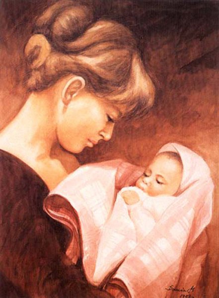 «Женщина и младенец в колыбели», Хоха