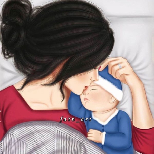 Девушка с ребенком арт