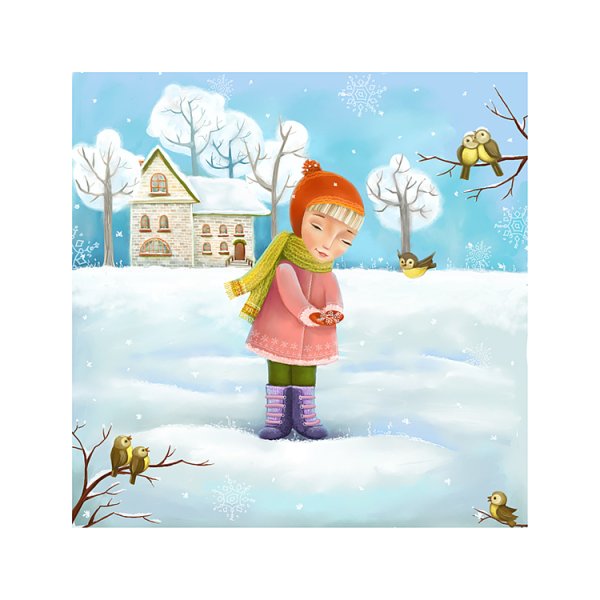 Советские зимние открытки с детьми