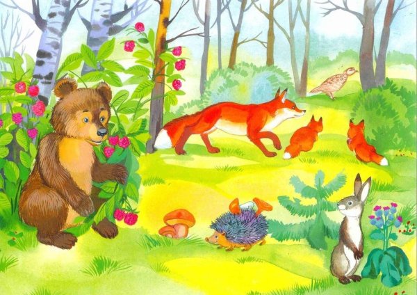 Лесные звери в лесу