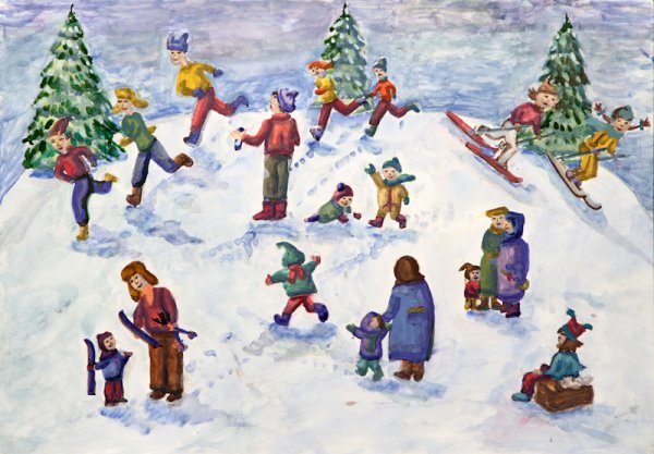 Зимние забавы 2 класс изо