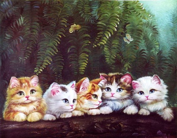 Кошка с котятами для детского сада